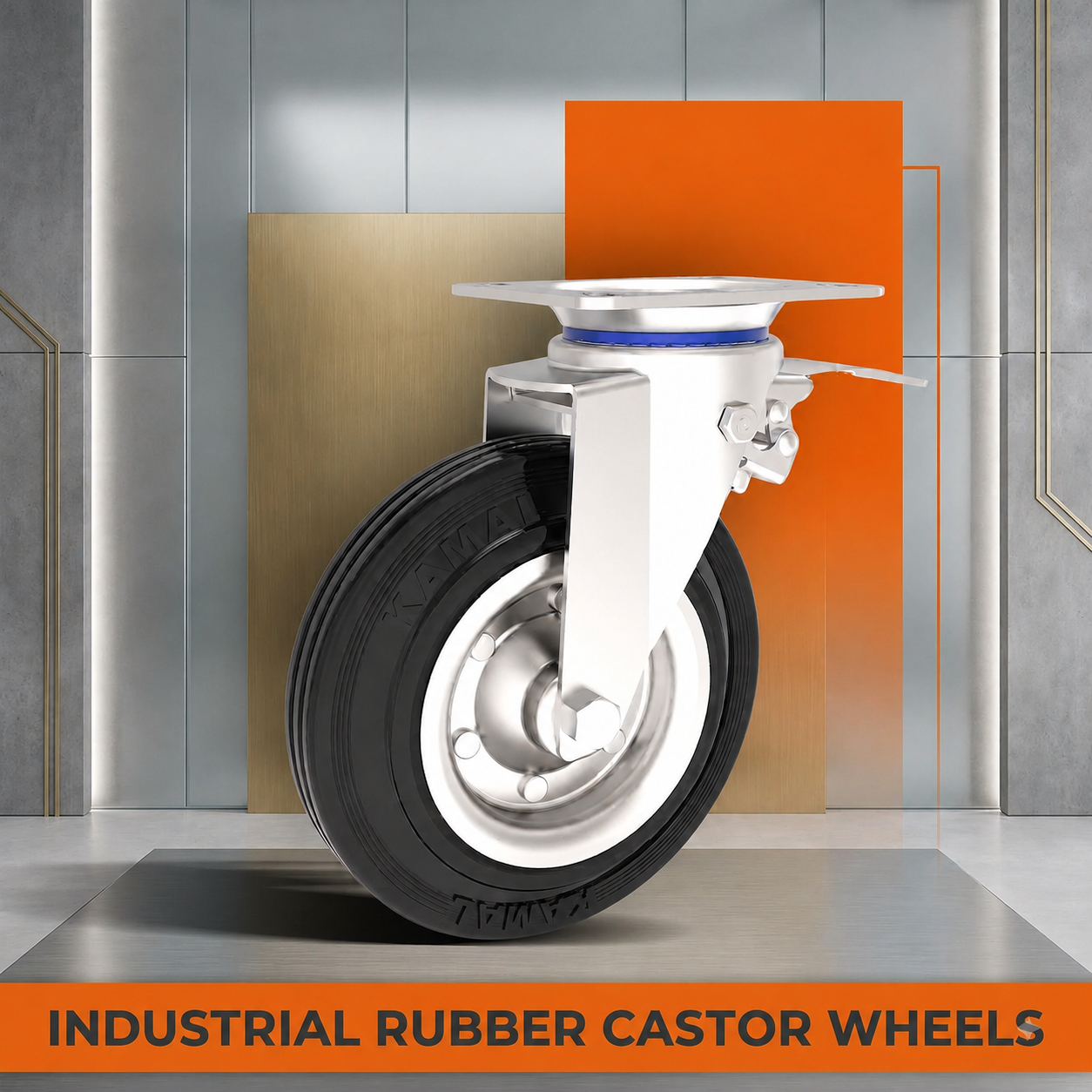 Industrial rubber castor wheels